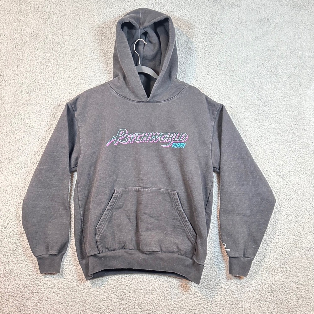 Psychworld Miami Graphic Hoodie Car Print Men's Size M Black Made USA